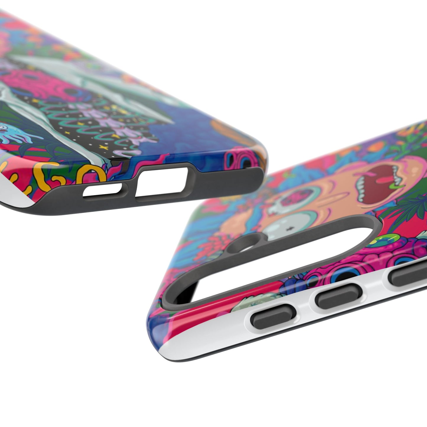 Rick and Morty Psychedelic iPhone Tough Case – Colorful Cartoon Science Design