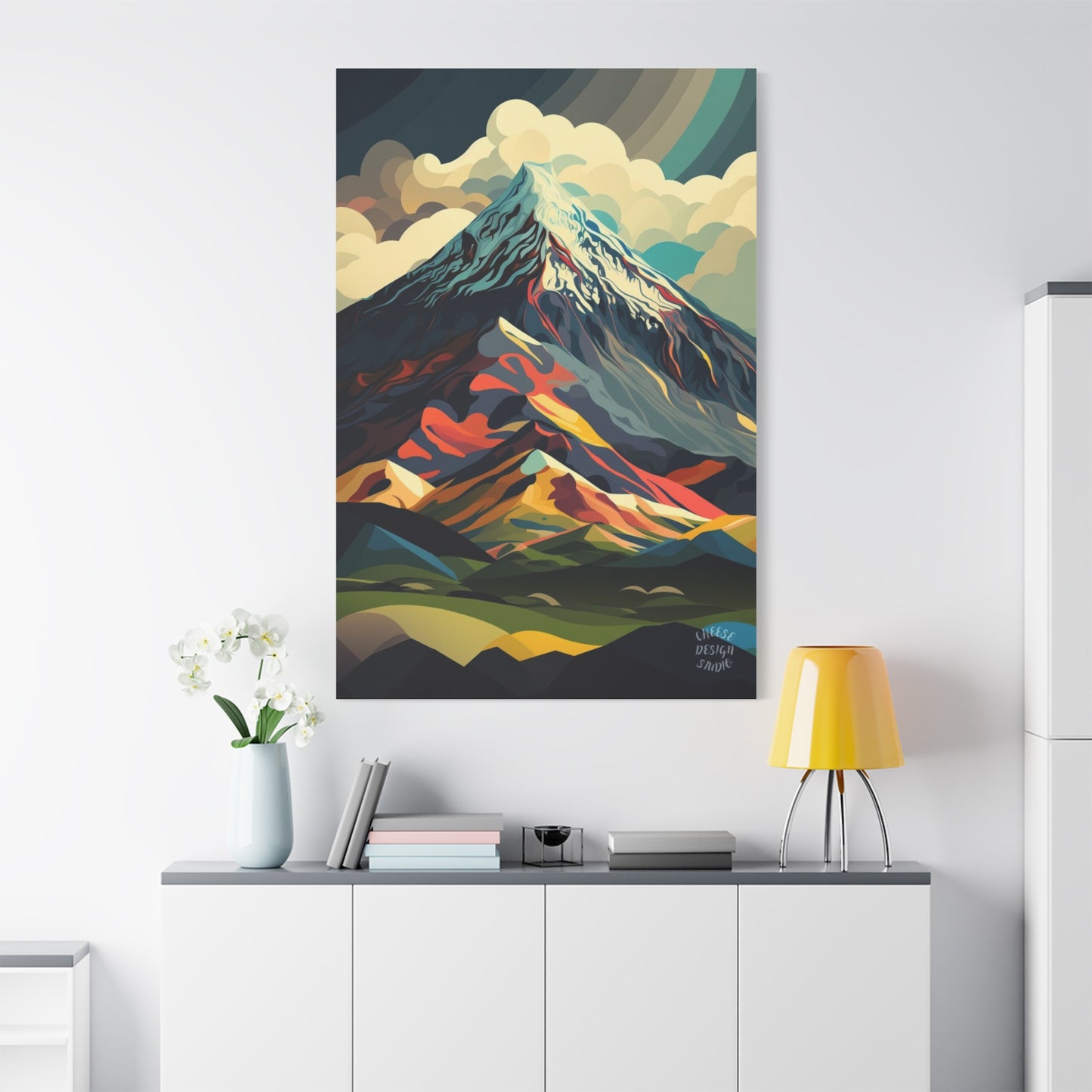 Abstract Mountain Landscape Matte Canvas Print — Stretched Wall Art