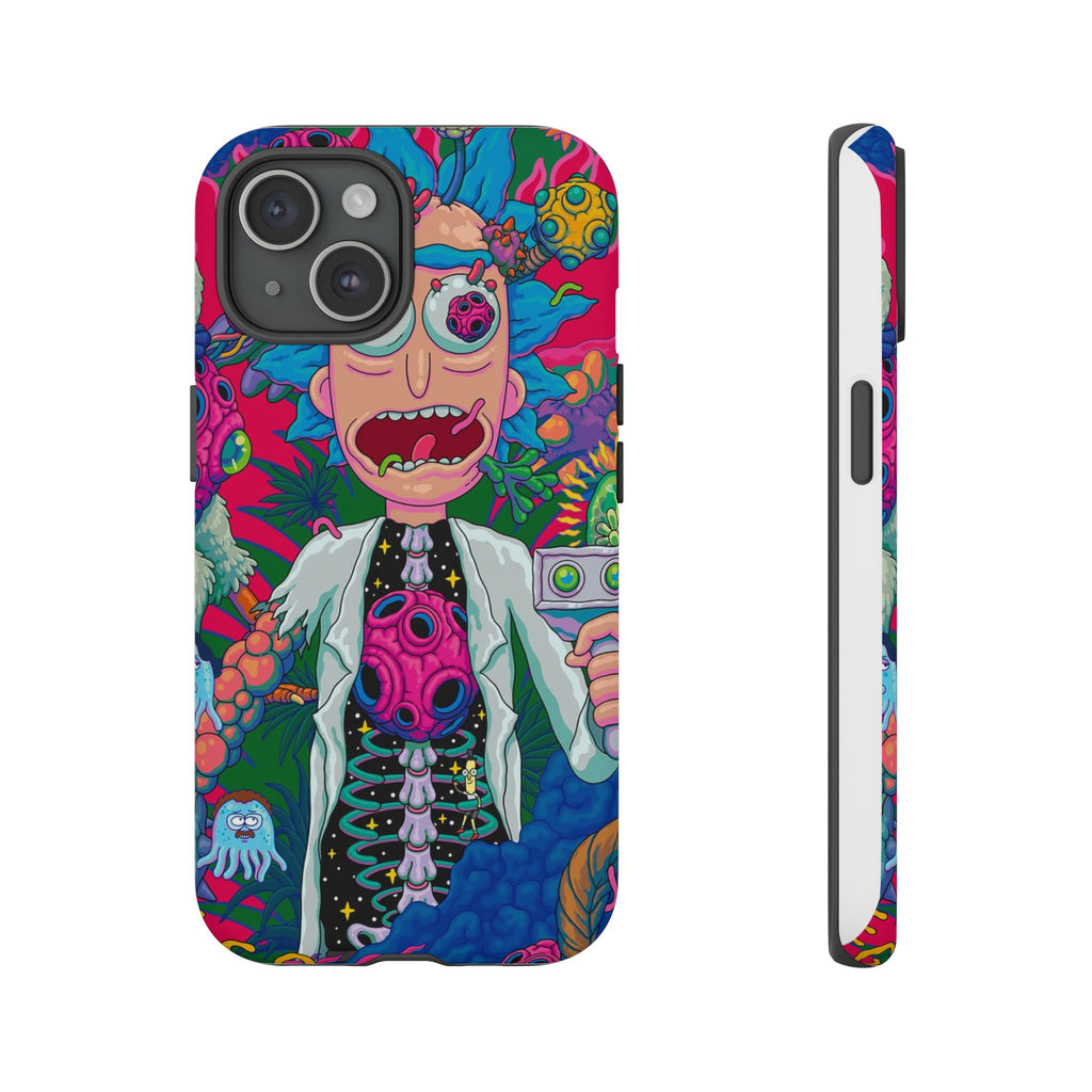 Rick and Morty Psychedelic iPhone Tough Case – Colorful Cartoon Science Design