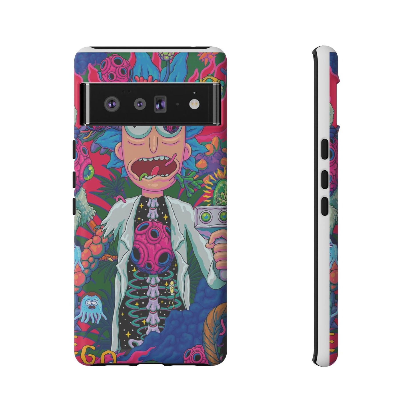 Rick and Morty Psychedelic iPhone Tough Case – Colorful Cartoon Science Design