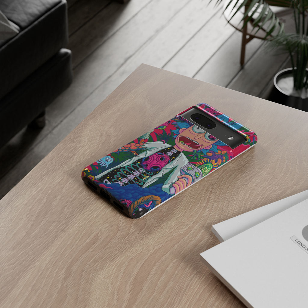 Rick and Morty Psychedelic iPhone Tough Case – Colorful Cartoon Science Design