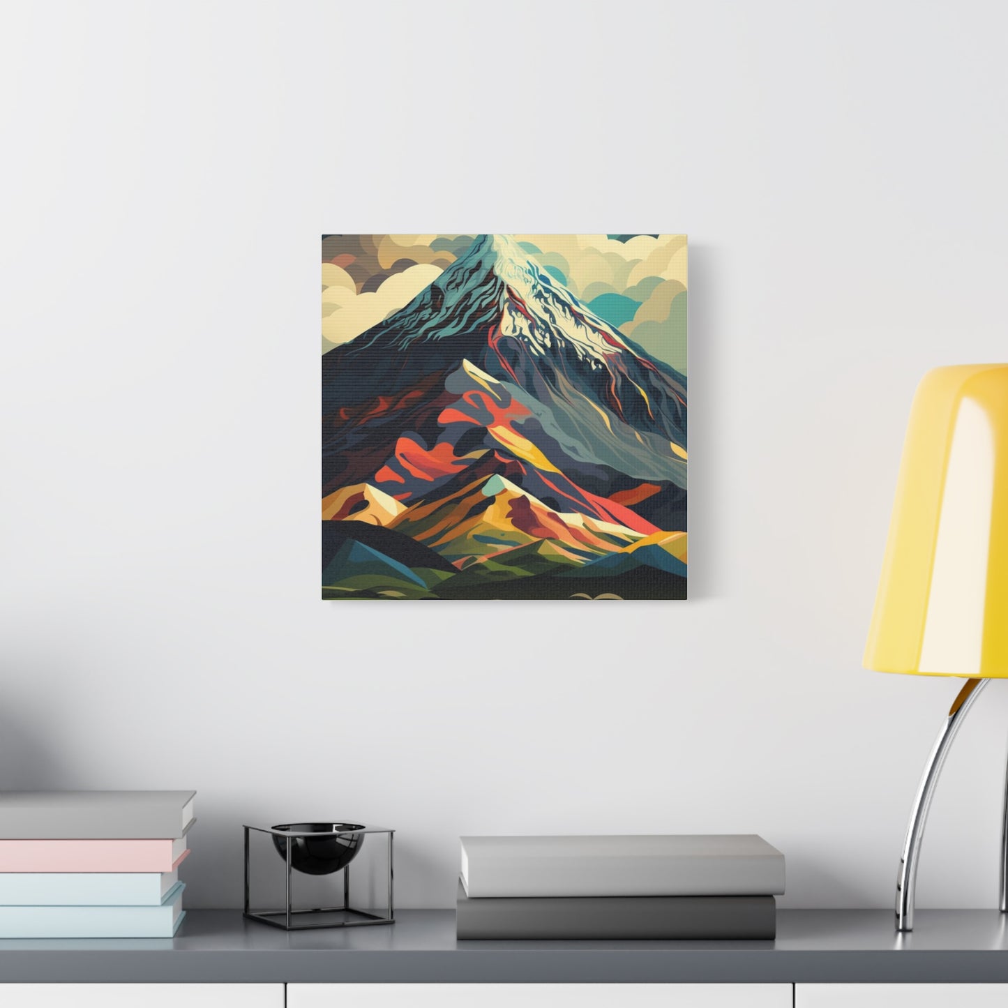 Abstract Mountain Landscape Matte Canvas Print — Stretched Wall Art