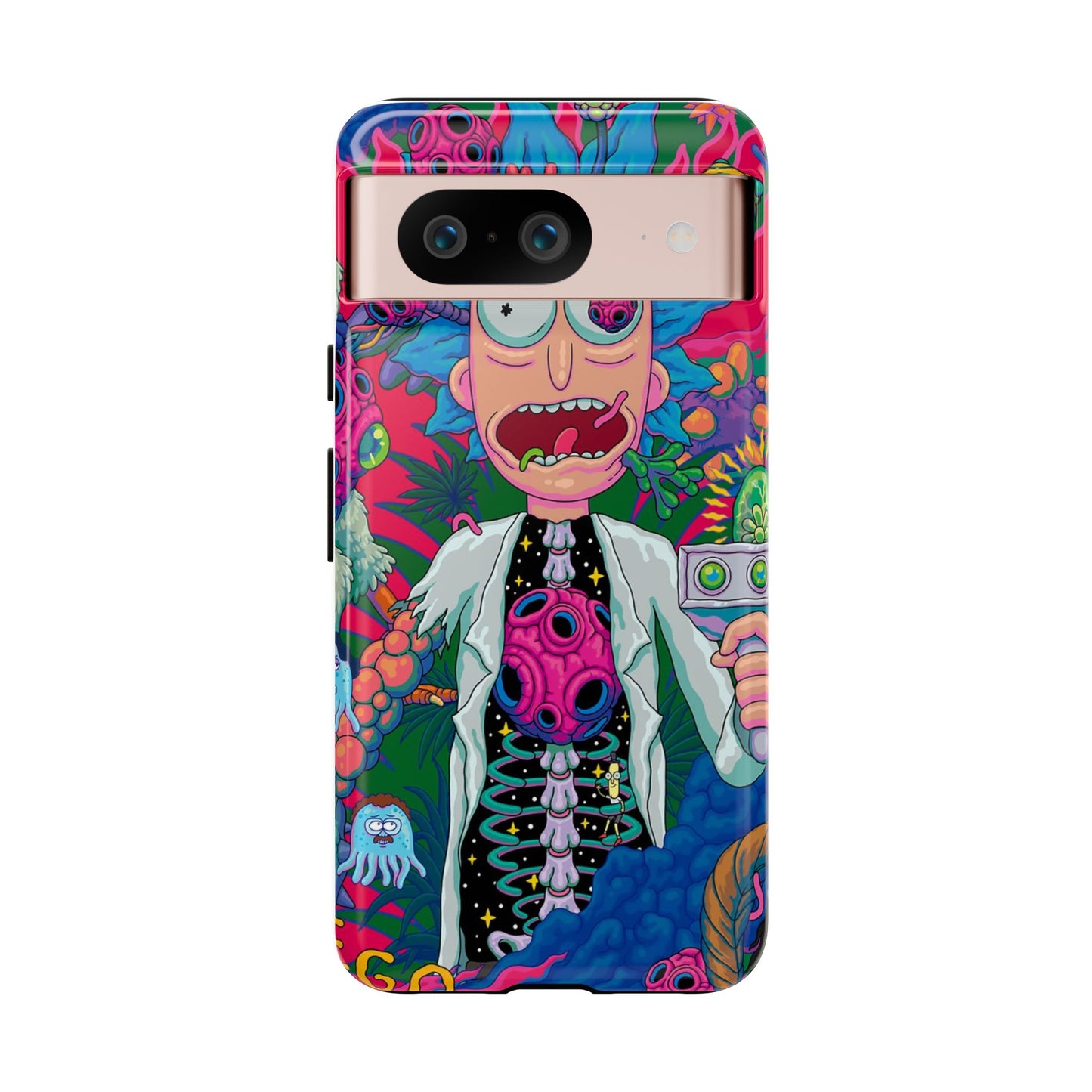 Rick and Morty Psychedelic iPhone Tough Case – Colorful Cartoon Science Design
