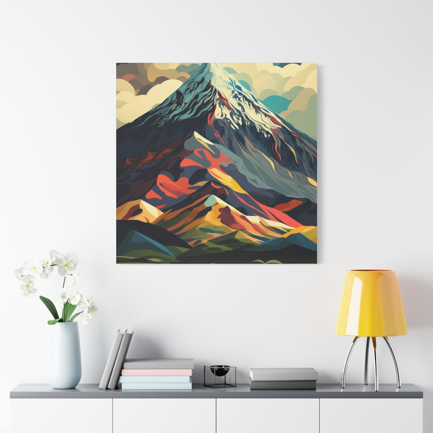 Abstract Mountain Landscape Matte Canvas Print — Stretched Wall Art