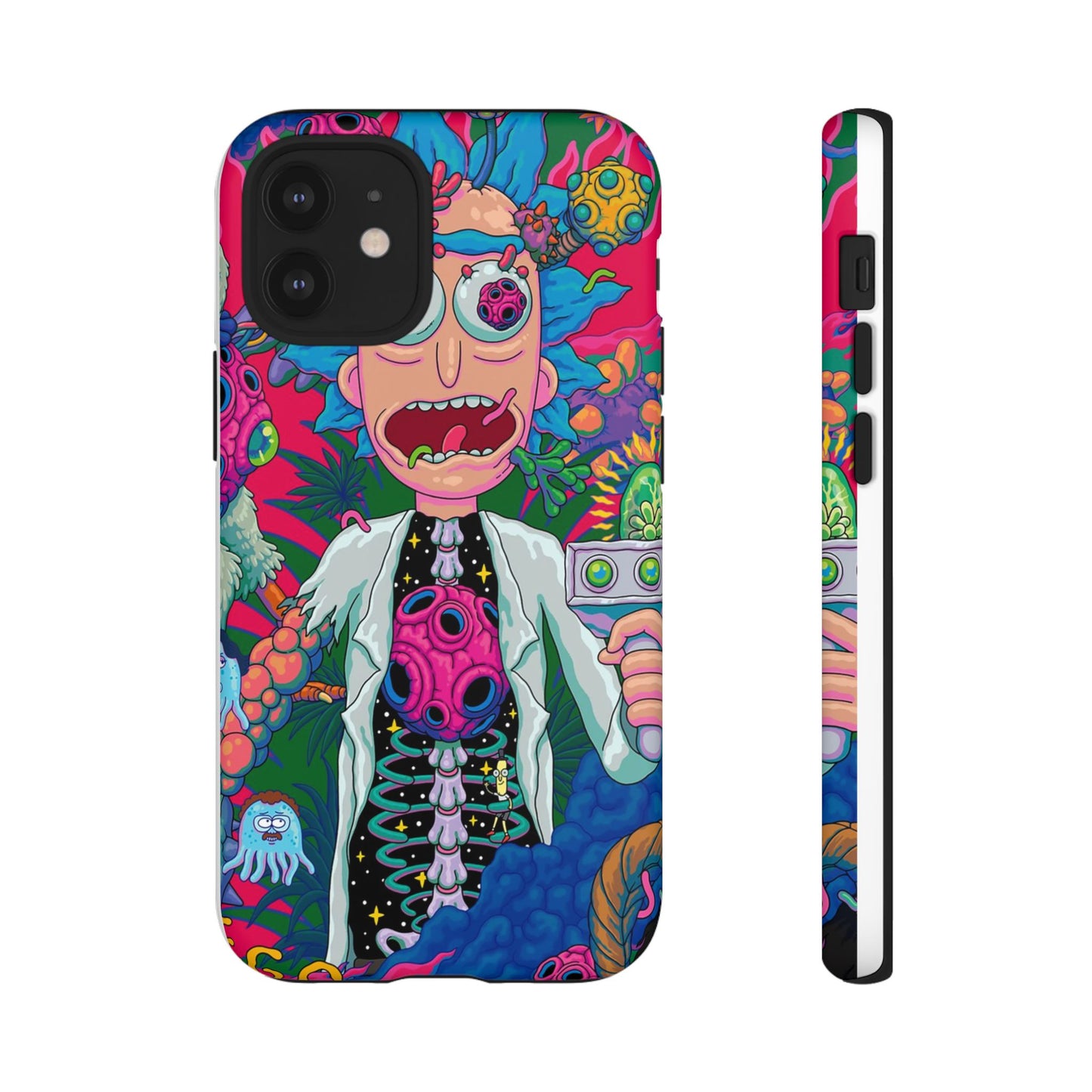 Rick and Morty Psychedelic iPhone Tough Case – Colorful Cartoon Science Design