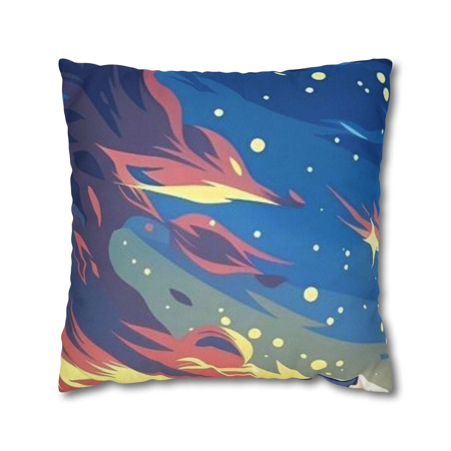 Aurora Flame Decorative Pillowcase — Abstract Night Sky Throw Pillow Cover