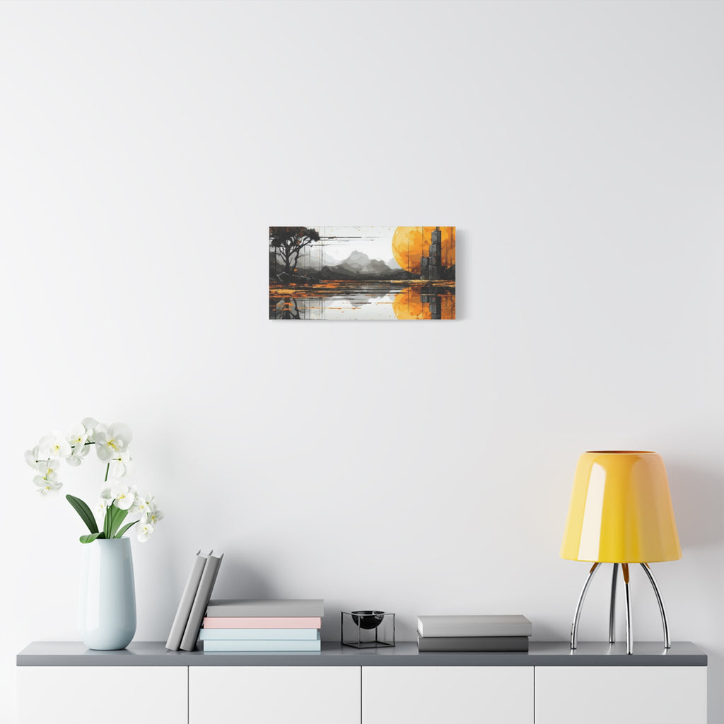 Autumn Lake Moon Matte Canvas Print — Stretched 1.25"