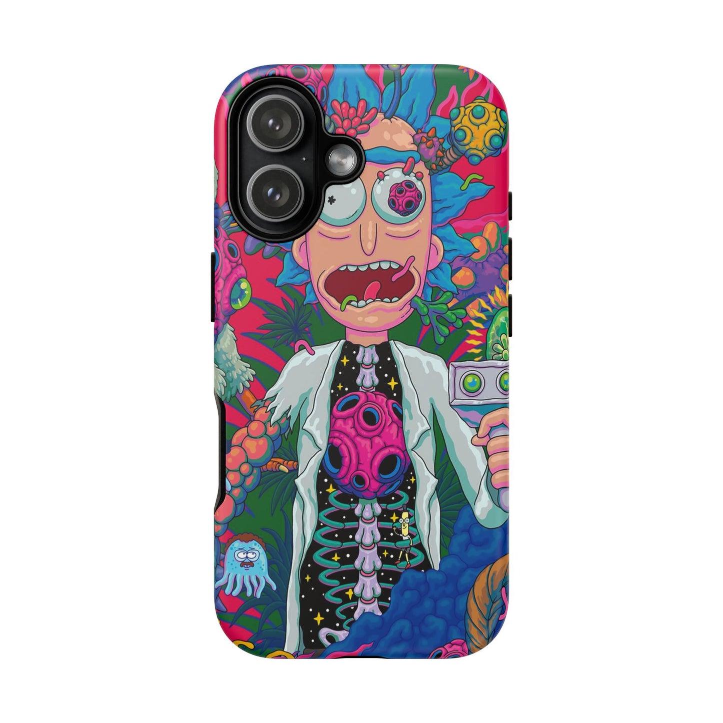 Rick and Morty Psychedelic iPhone Tough Case – Colorful Cartoon Science Design