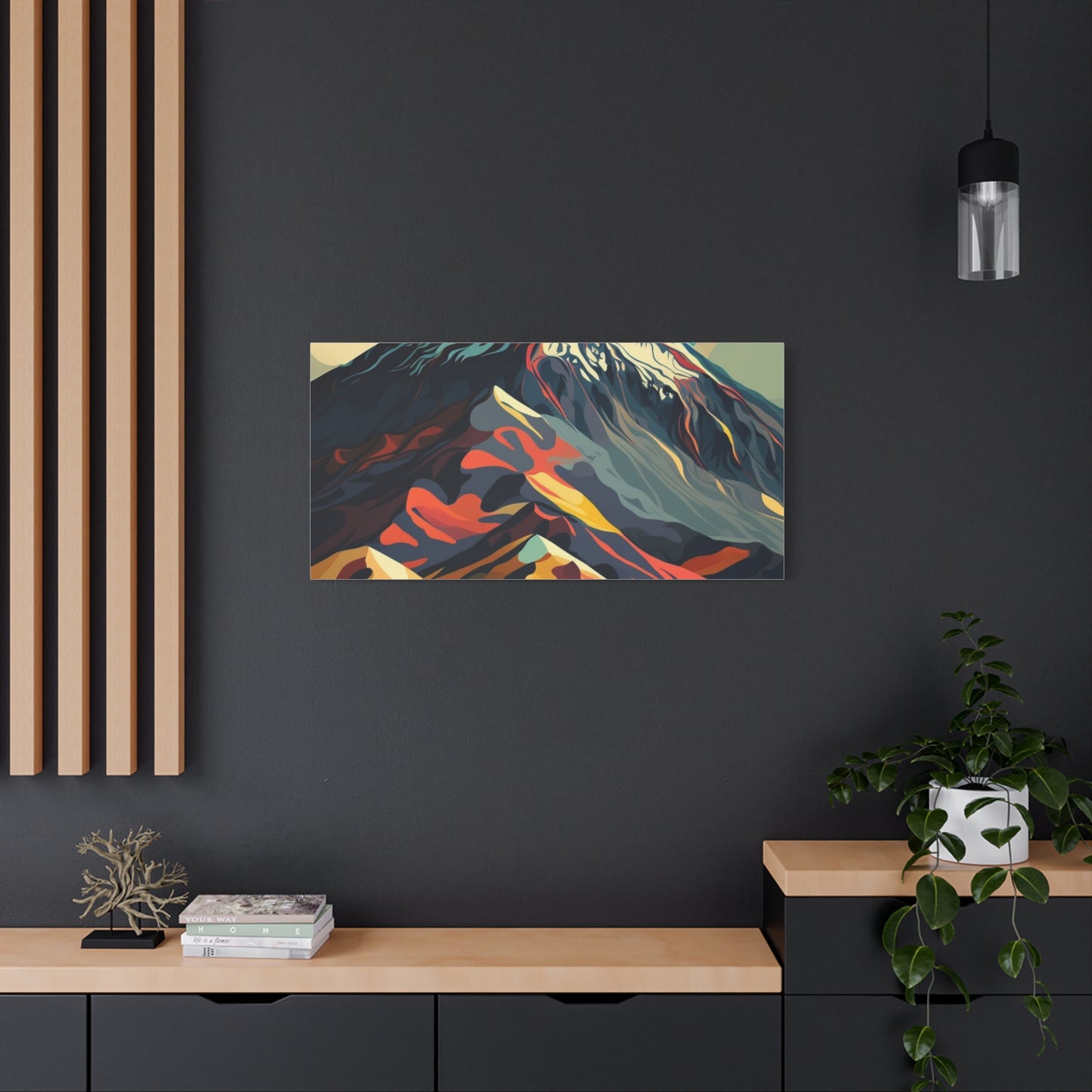 Abstract Mountain Landscape Matte Canvas Print — Stretched Wall Art