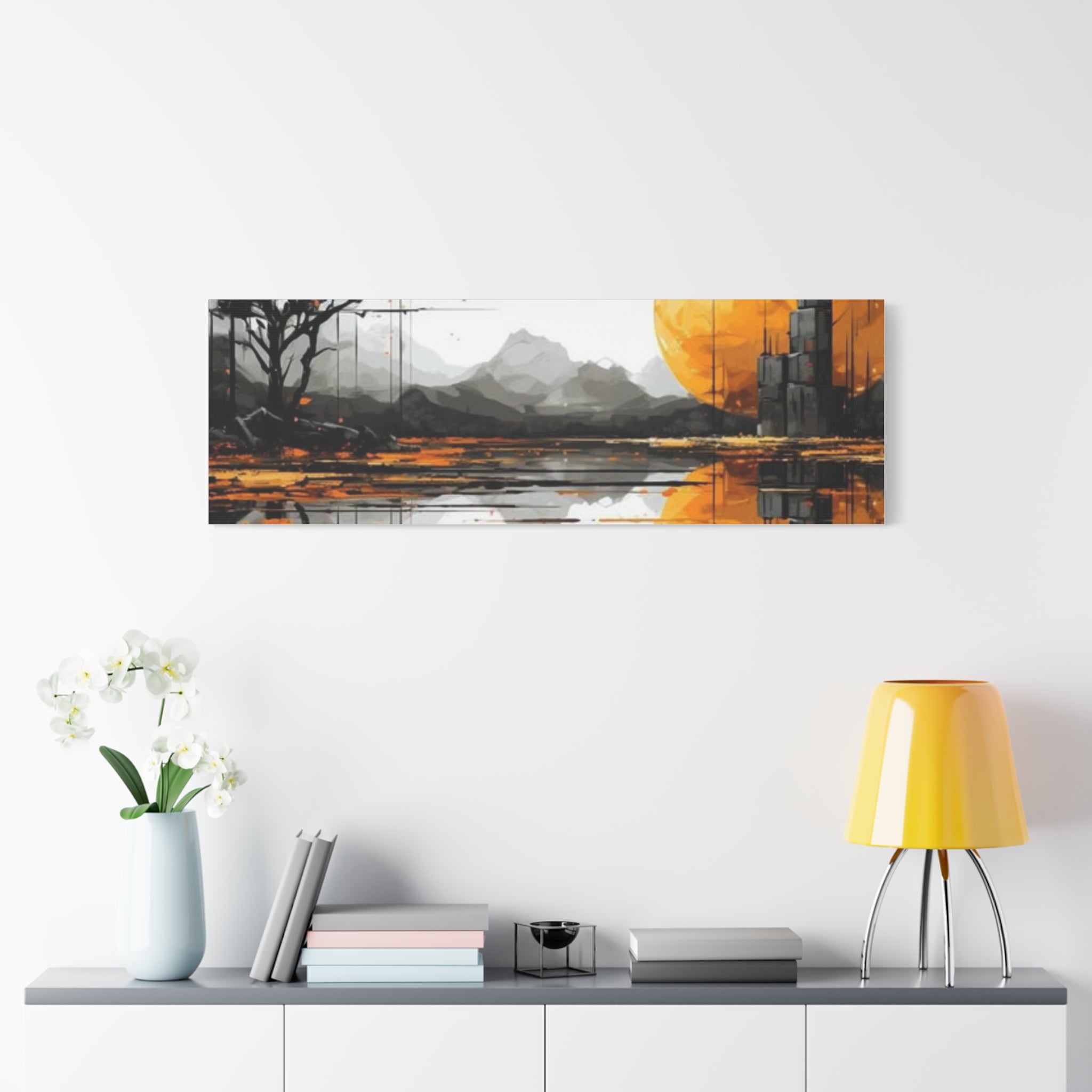 Autumn Lake Moon Matte Canvas Print — Stretched 1.25"