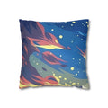 Aurora Flame Decorative Pillowcase — Abstract Night Sky Throw Pillow Cover