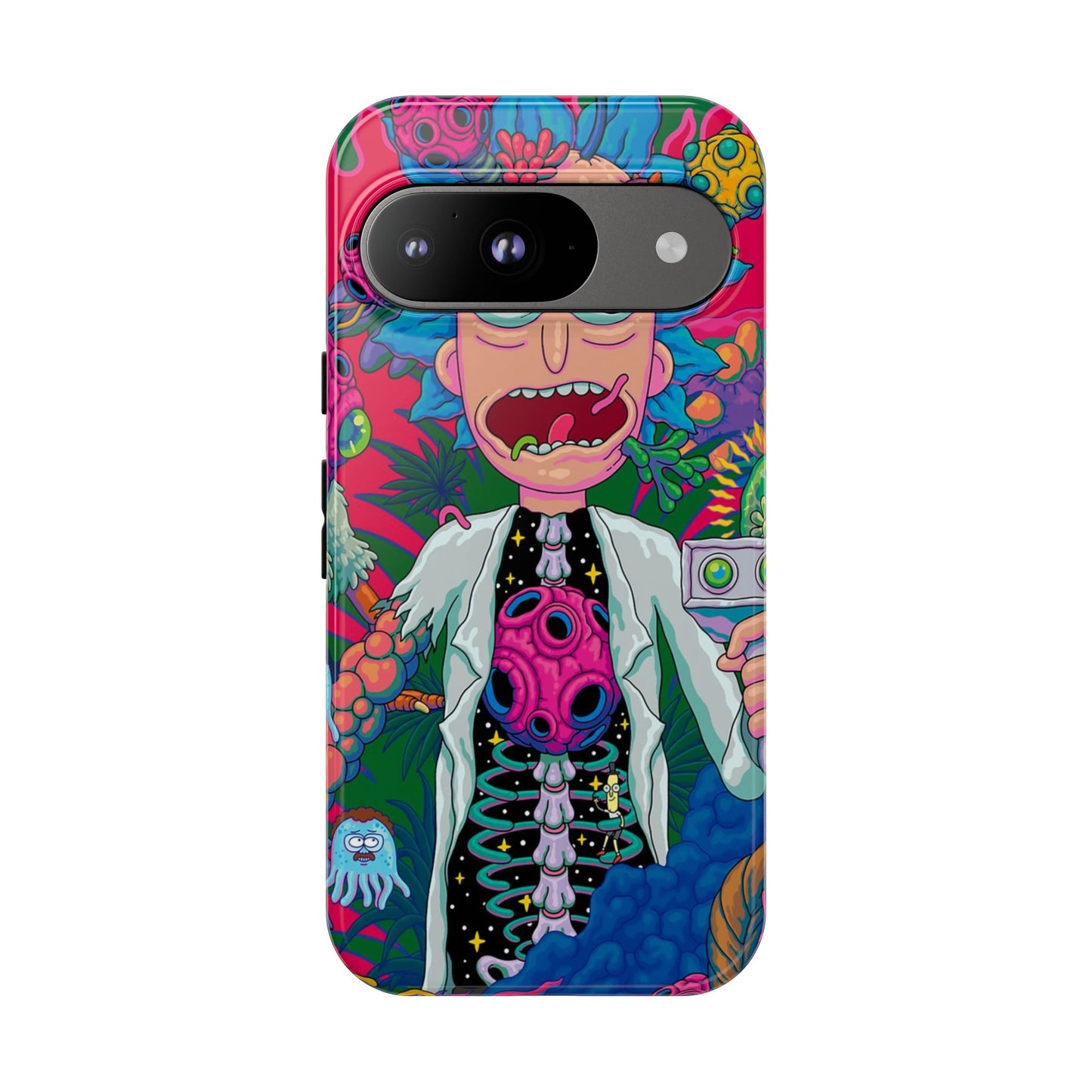 Rick and Morty Psychedelic iPhone Tough Case – Colorful Cartoon Science Design