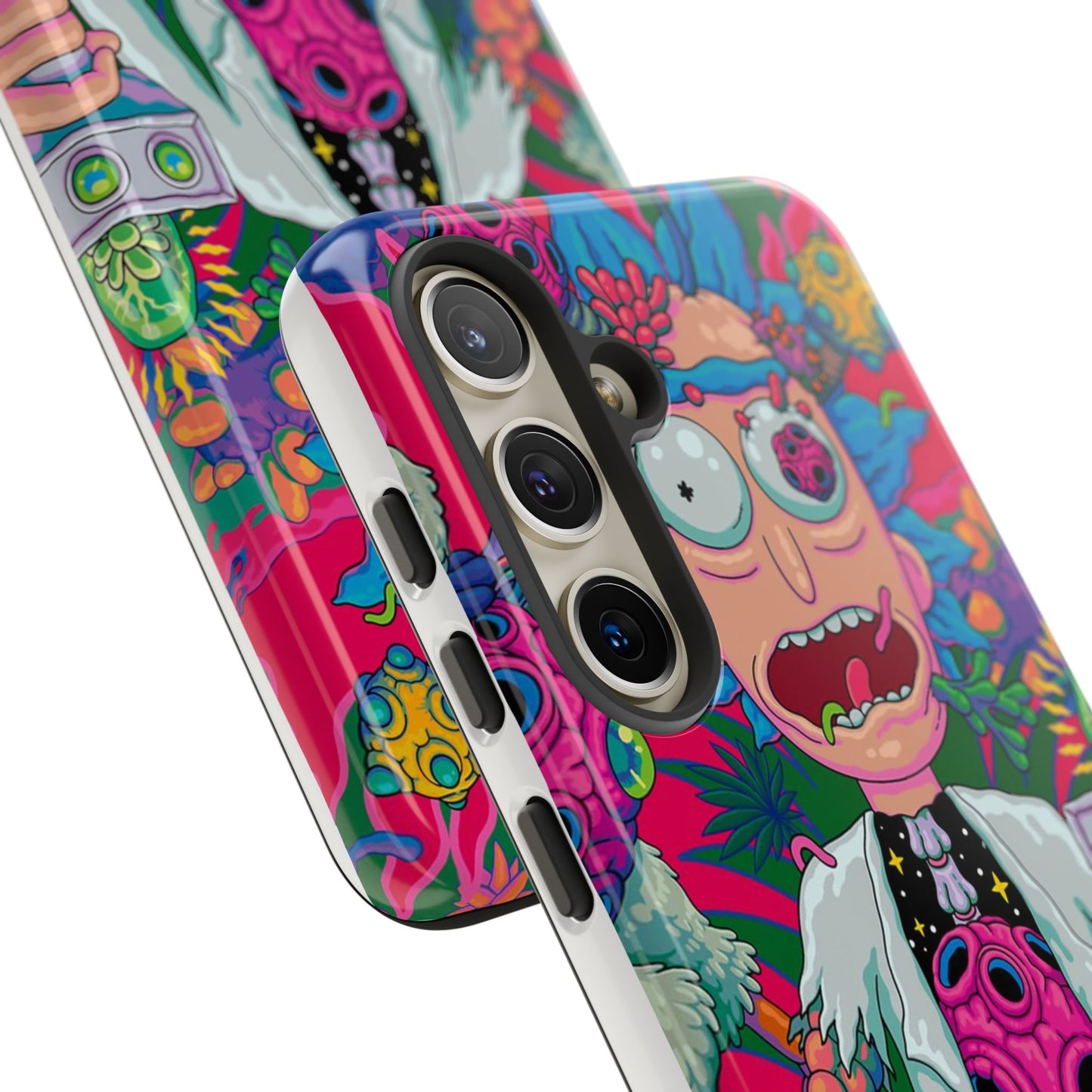 Rick and Morty Psychedelic iPhone Tough Case – Colorful Cartoon Science Design