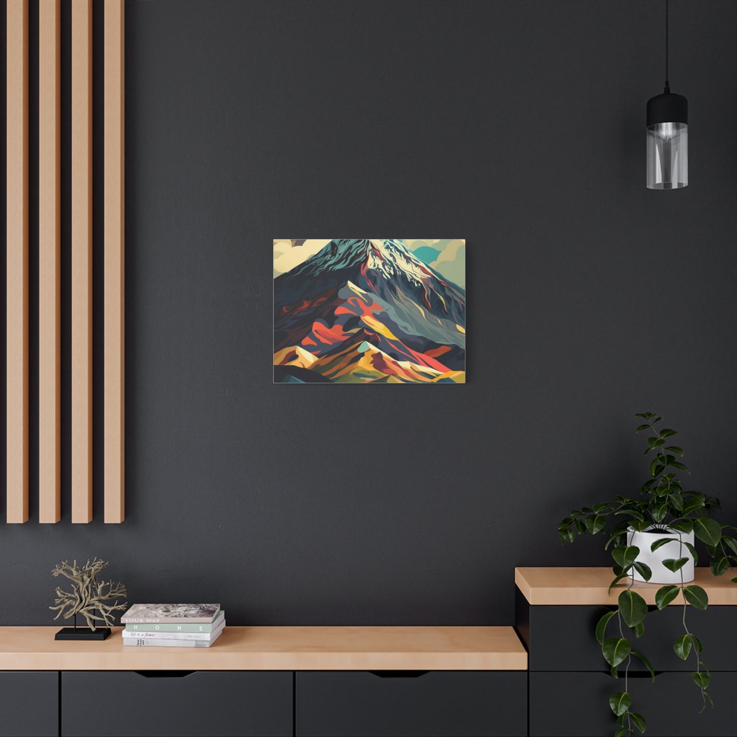 Abstract Mountain Landscape Matte Canvas Print — Stretched Wall Art