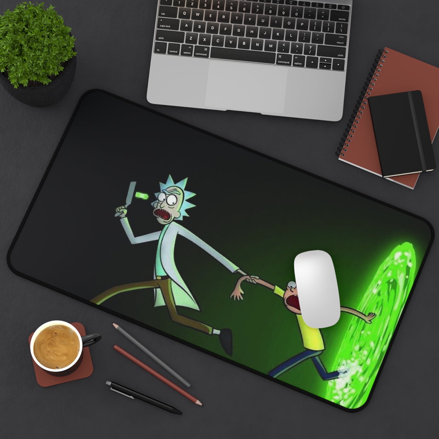 Rick and Morty Portal Desk Mat — Funny Sci‑Fi Gaming Mousepad