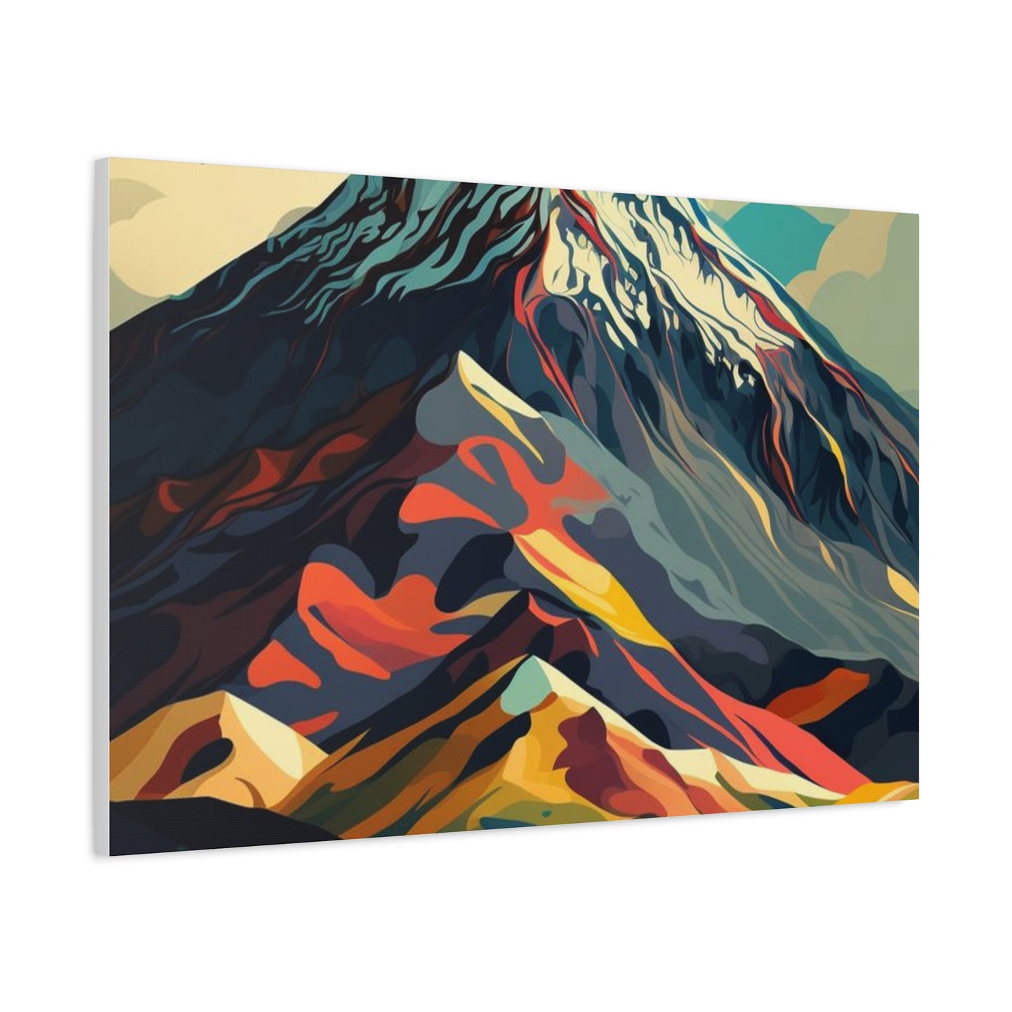 Abstract Mountain Landscape Matte Canvas Print — Stretched Wall Art