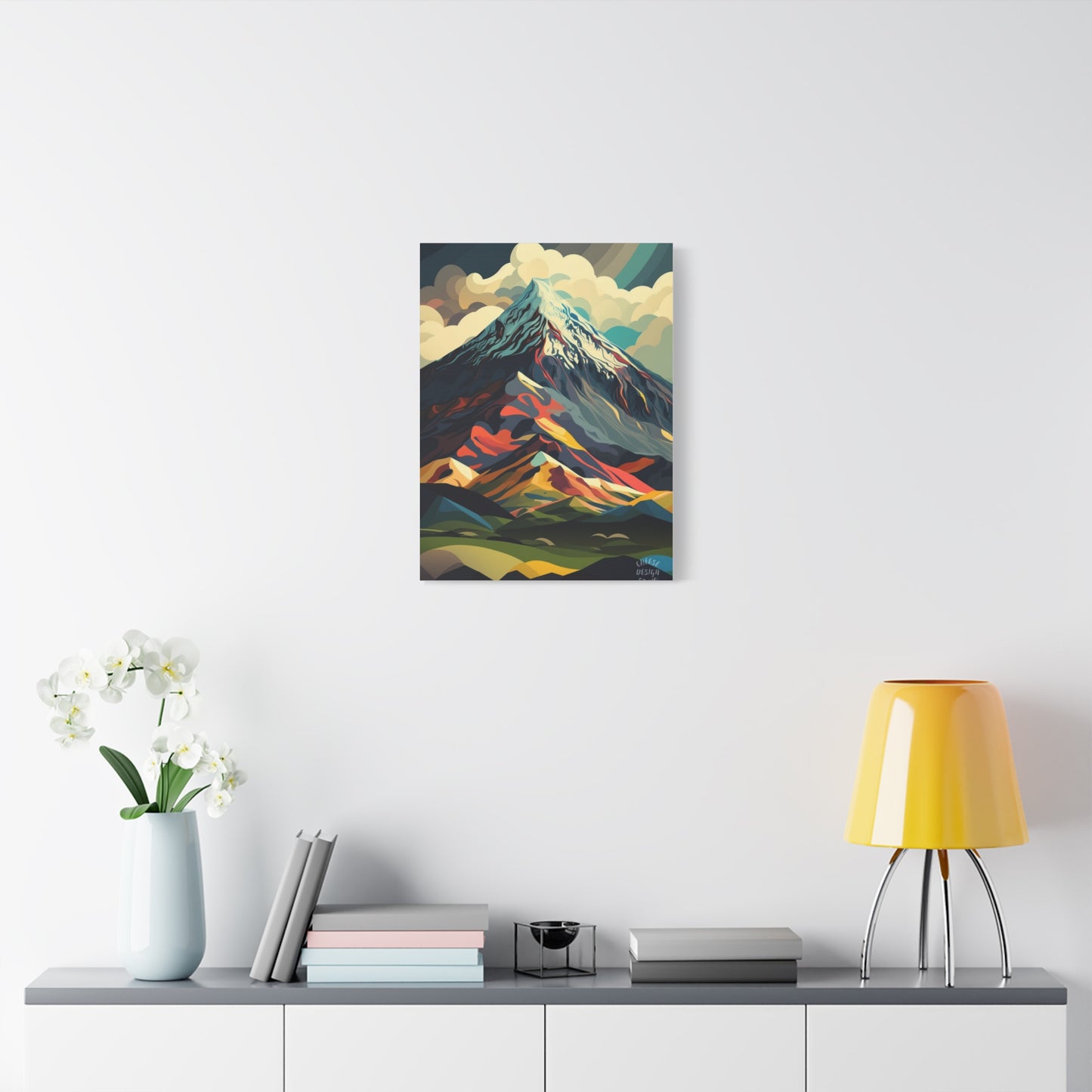 Abstract Mountain Landscape Matte Canvas Print — Stretched Wall Art