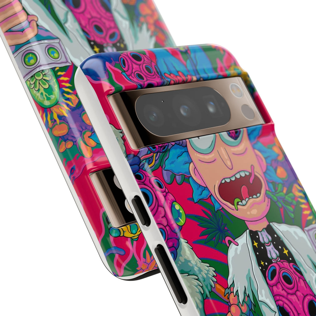 Rick and Morty Psychedelic iPhone Tough Case – Colorful Cartoon Science Design