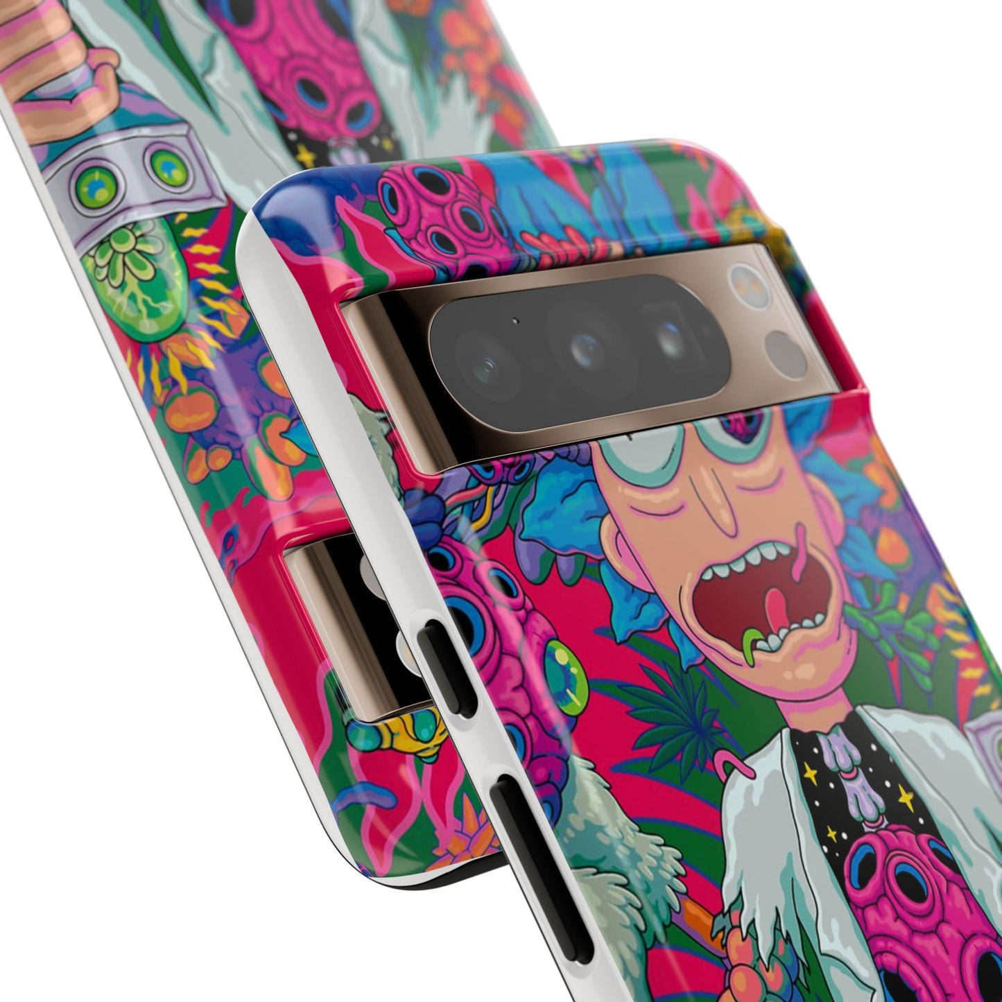 Rick and Morty Psychedelic iPhone Tough Case – Colorful Cartoon Science Design