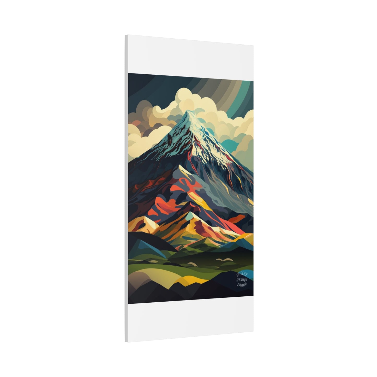 Abstract Mountain Landscape Matte Canvas Print — Stretched Wall Art