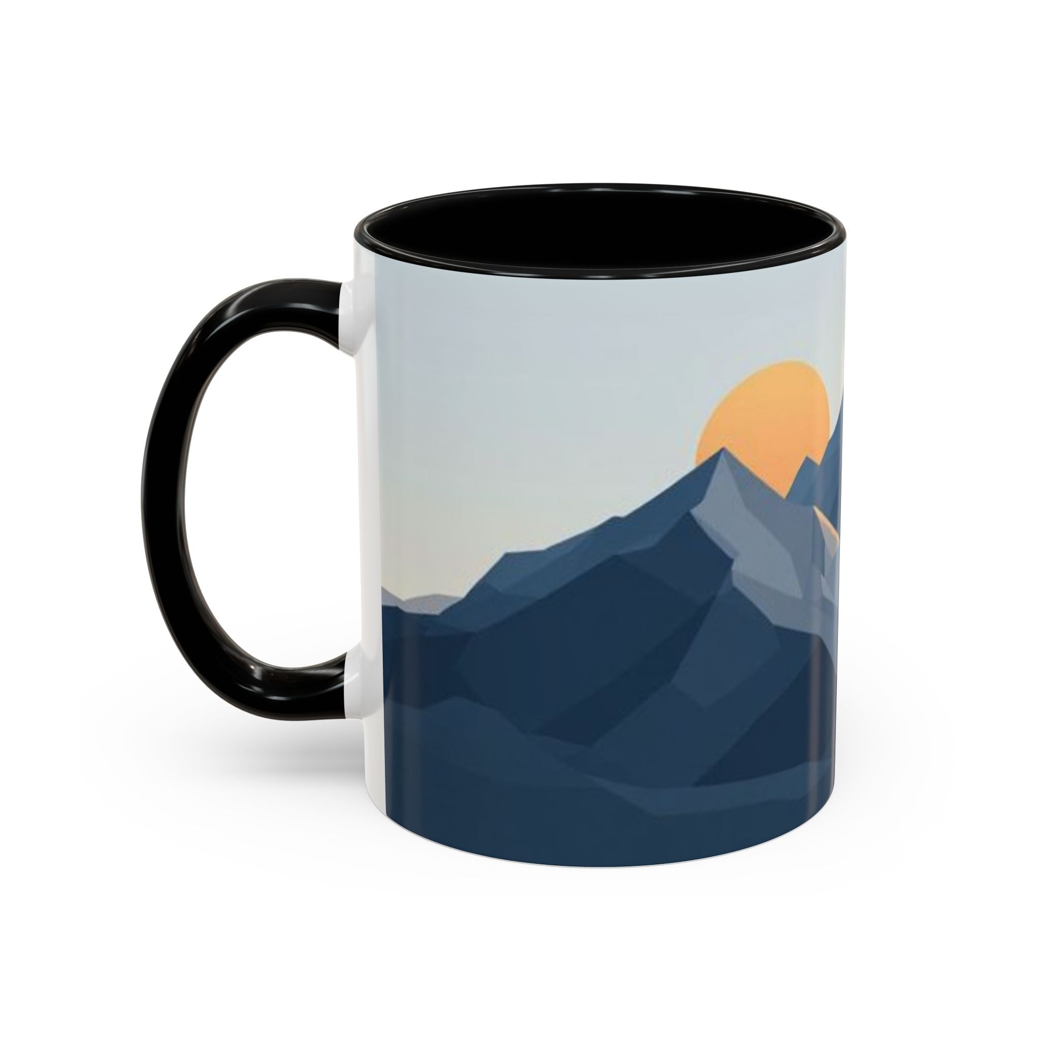 Mountain Landscape Accent Coffee Mug — Taza con diseño de paisaje de montaña (11/15 oz)