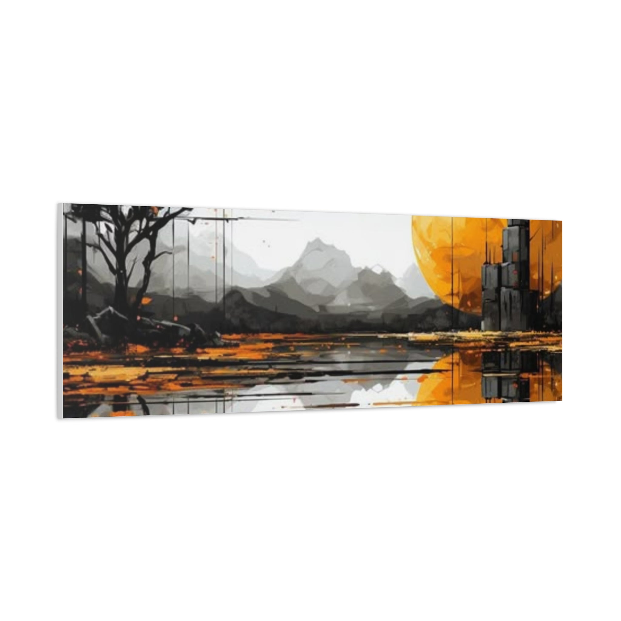 Autumn Lake Moon Matte Canvas Print — Stretched 1.25"
