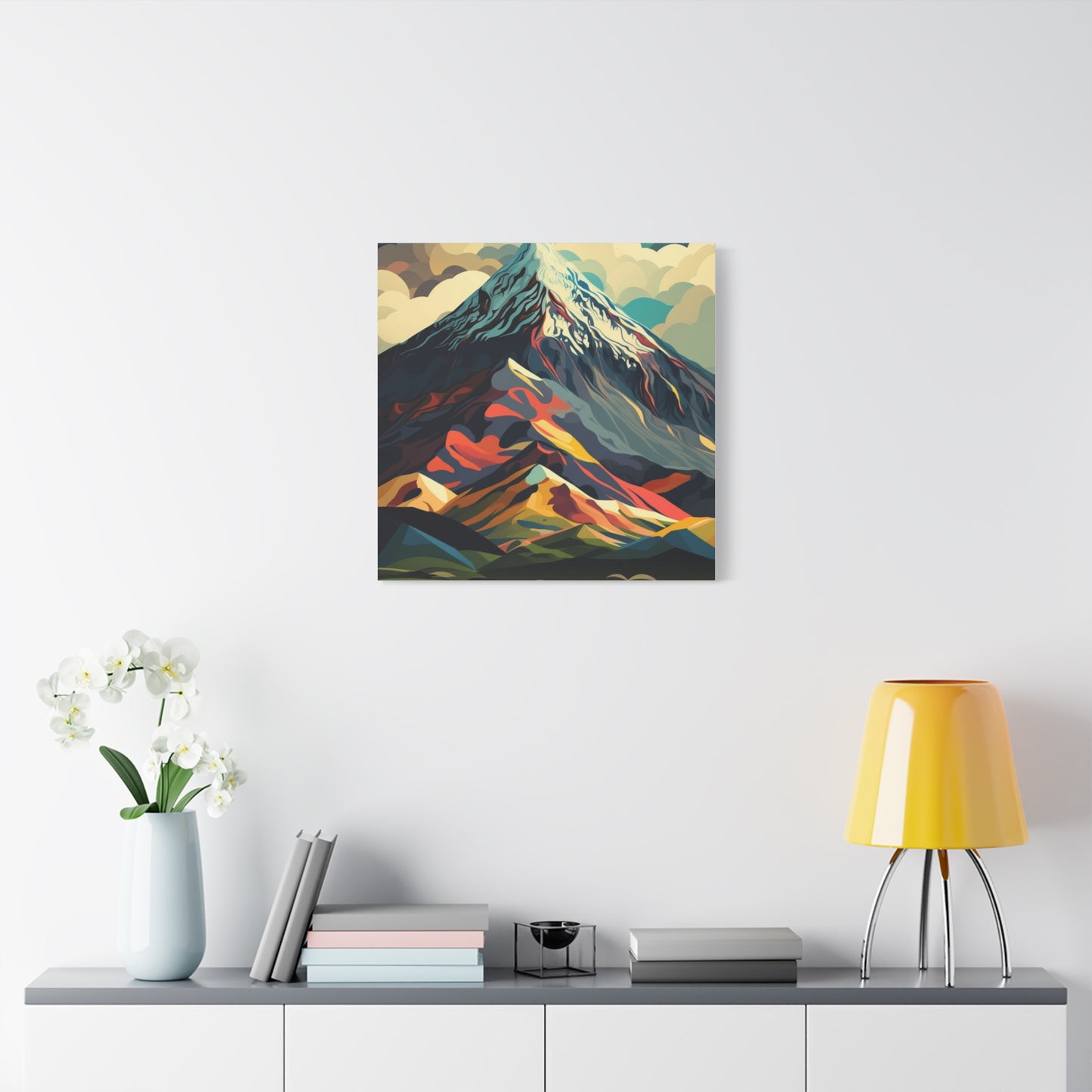 Abstract Mountain Landscape Matte Canvas Print — Stretched Wall Art