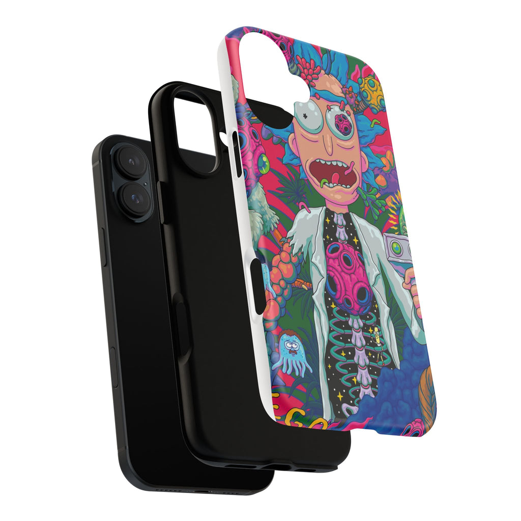 Rick and Morty Psychedelic iPhone Tough Case – Colorful Cartoon Science Design