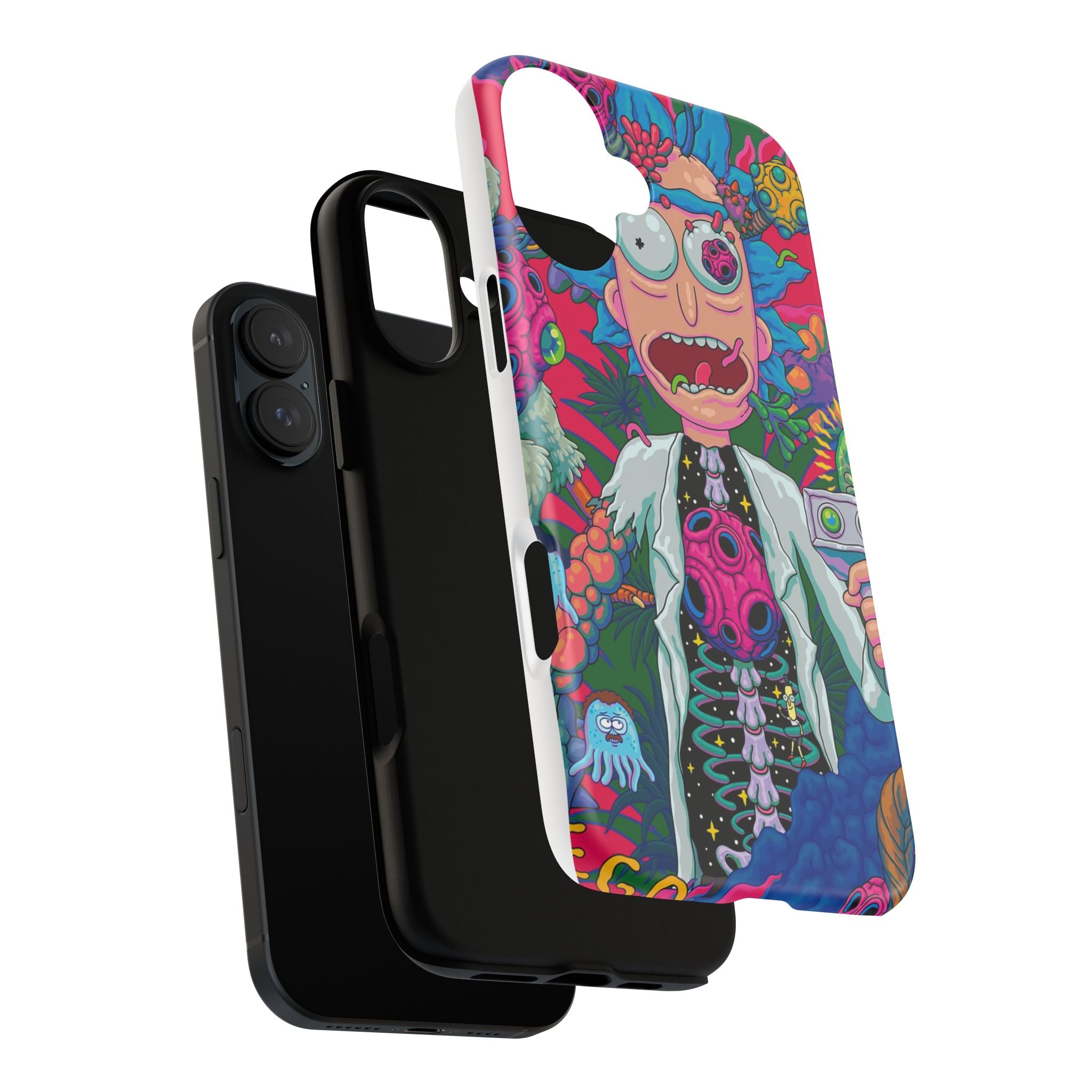 Rick and Morty Psychedelic iPhone Tough Case – Colorful Cartoon Science Design