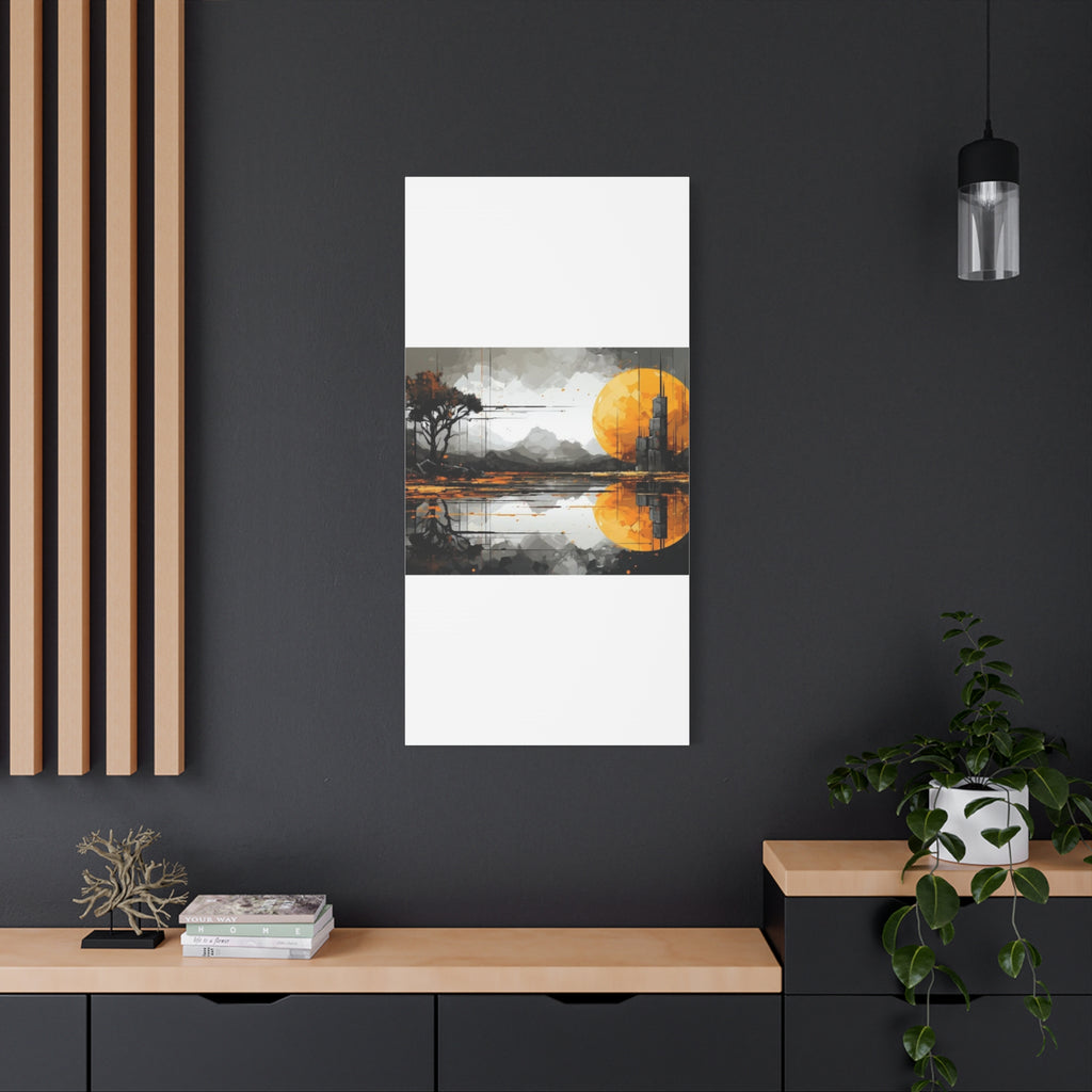 Autumn Lake Moon Matte Canvas Print — Stretched 1.25"