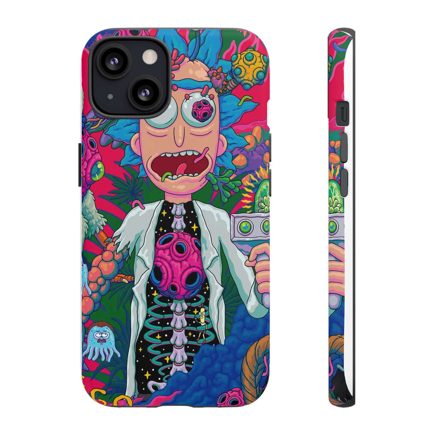 Rick and Morty Psychedelic iPhone Tough Case – Colorful Cartoon Science Design