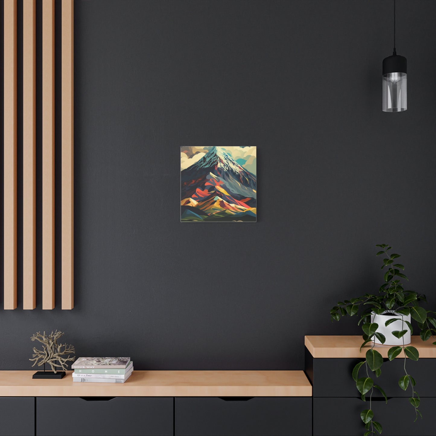 Abstract Mountain Landscape Matte Canvas Print — Stretched Wall Art
