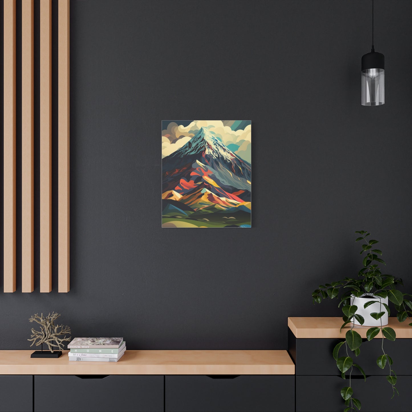 Abstract Mountain Landscape Matte Canvas Print — Stretched Wall Art