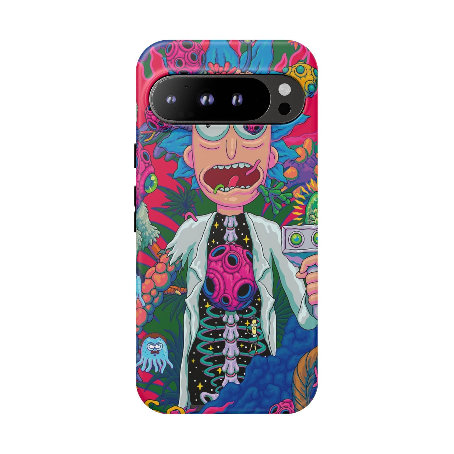 Rick and Morty Psychedelic iPhone Tough Case – Colorful Cartoon Science Design