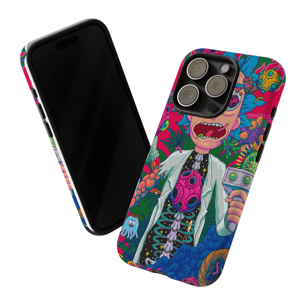 Rick and Morty Psychedelic iPhone Tough Case – Colorful Cartoon Science Design