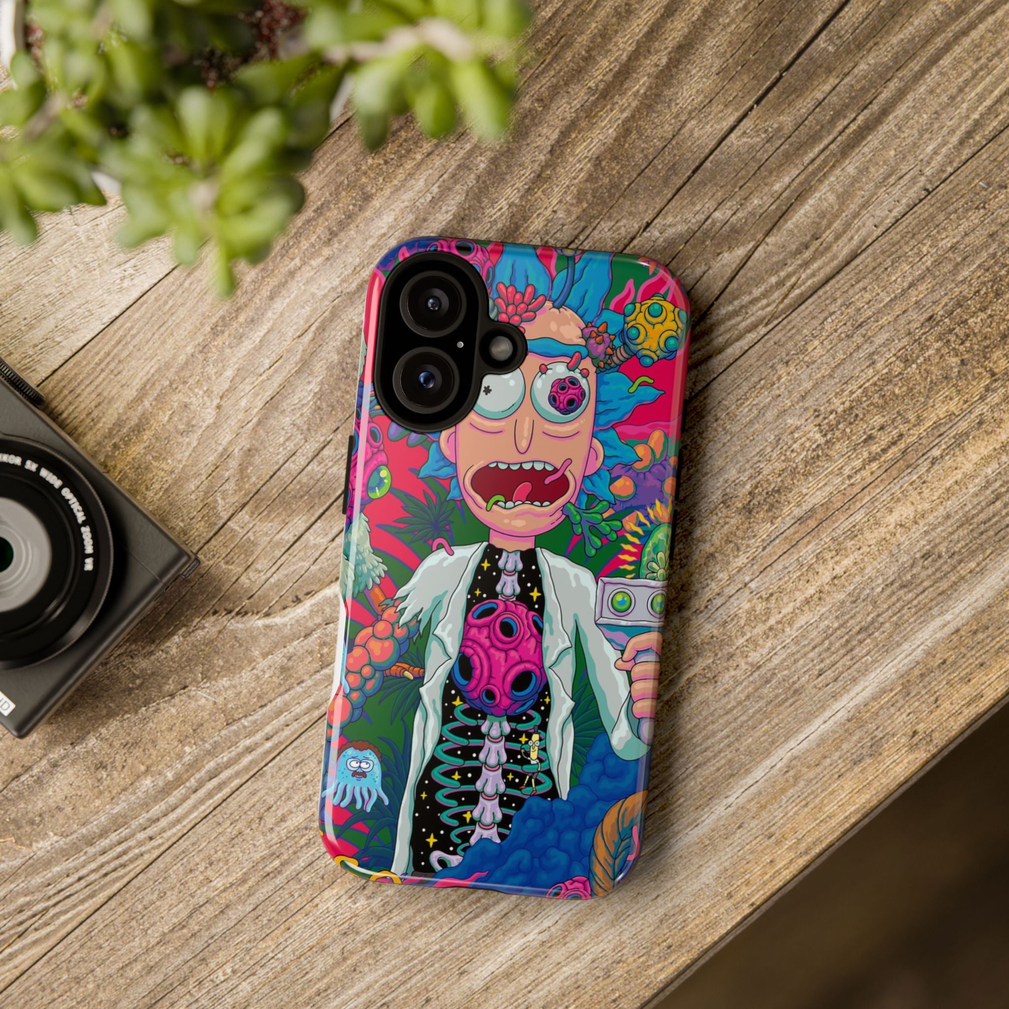 Rick and Morty Psychedelic iPhone Tough Case – Colorful Cartoon Science Design