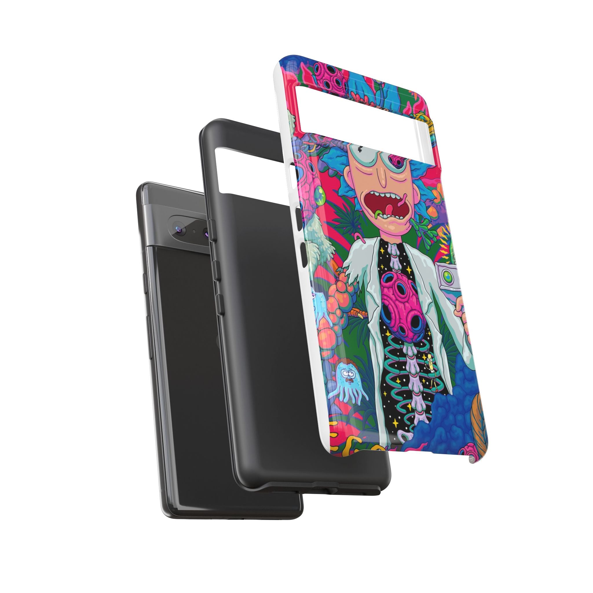 Rick and Morty Psychedelic iPhone Tough Case – Colorful Cartoon Science Design