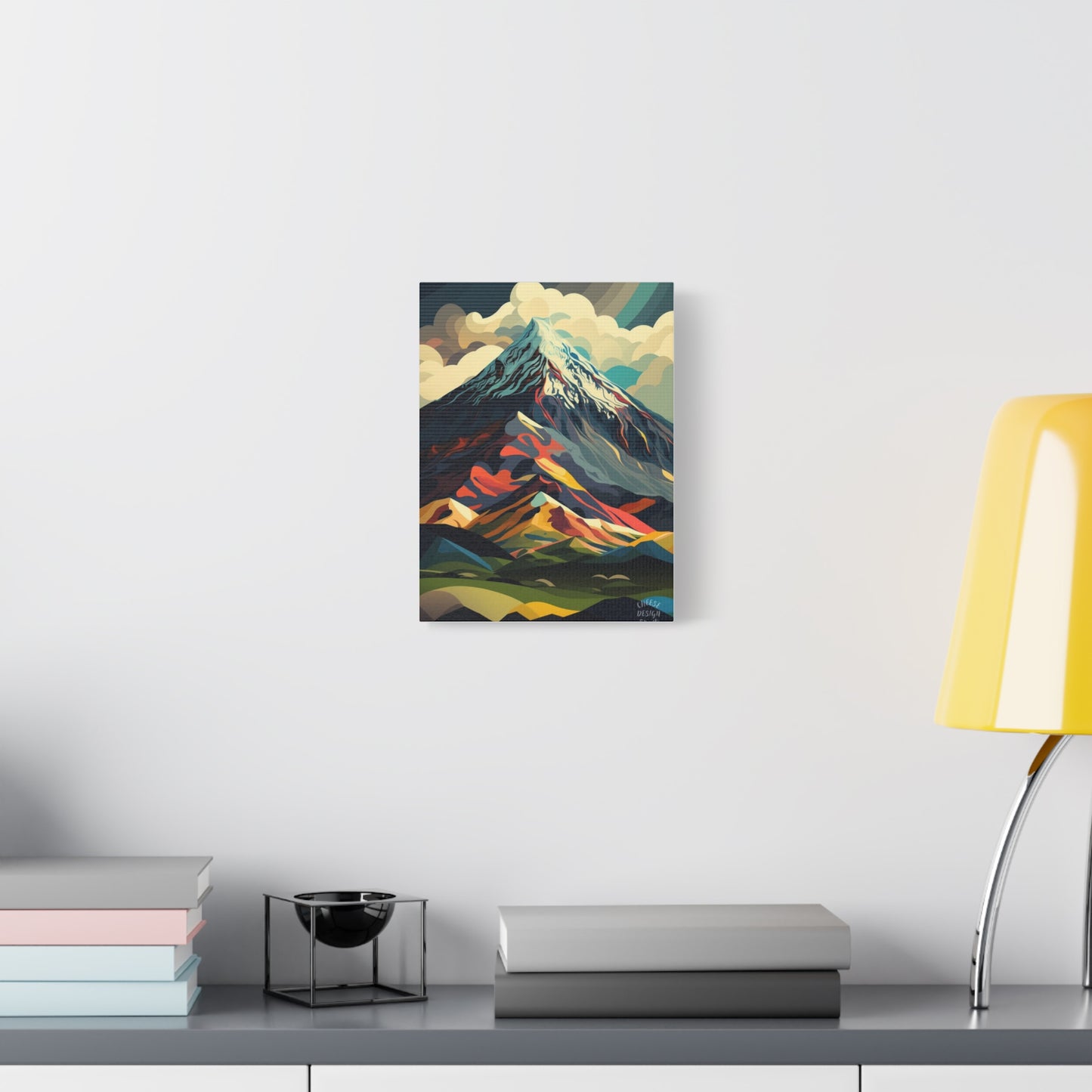 Abstract Mountain Landscape Matte Canvas Print — Stretched Wall Art