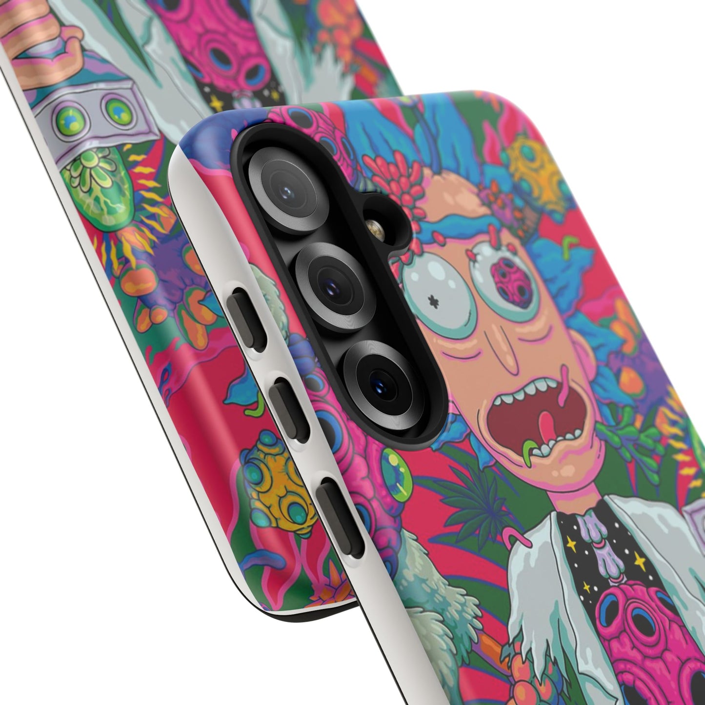 Rick and Morty Psychedelic iPhone Tough Case – Colorful Cartoon Science Design
