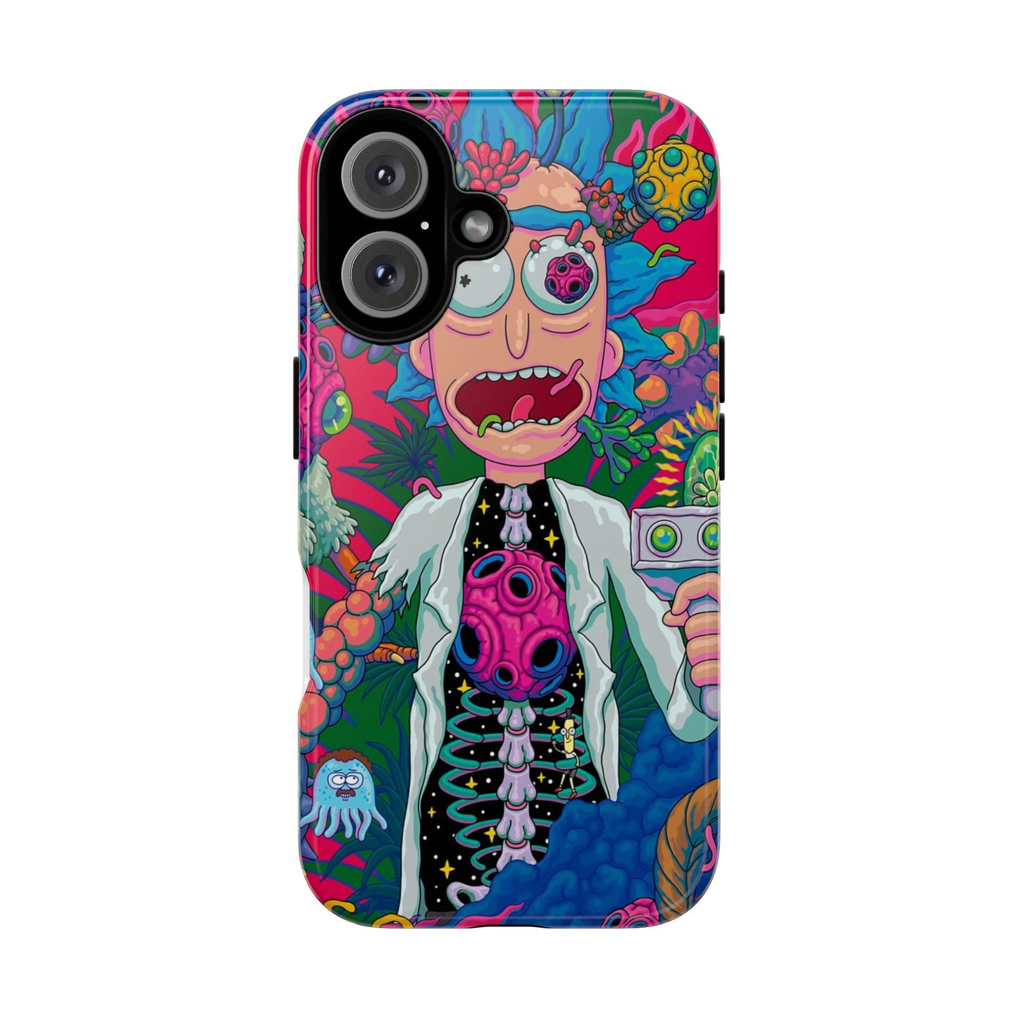 Rick and Morty Psychedelic iPhone Tough Case – Colorful Cartoon Science Design
