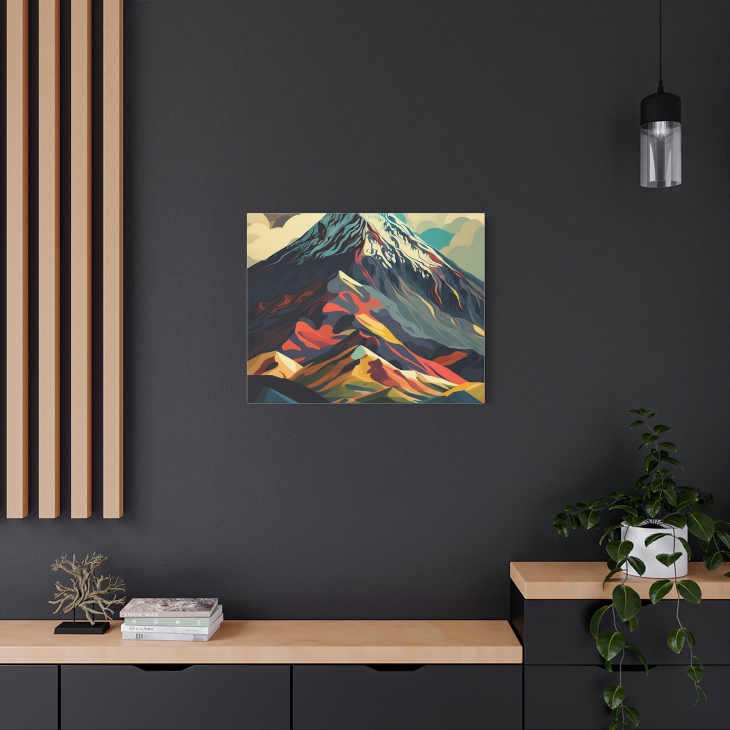 Abstract Mountain Landscape Matte Canvas Print — Stretched Wall Art