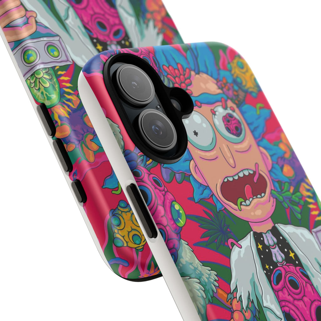 Rick and Morty Psychedelic iPhone Tough Case – Colorful Cartoon Science Design