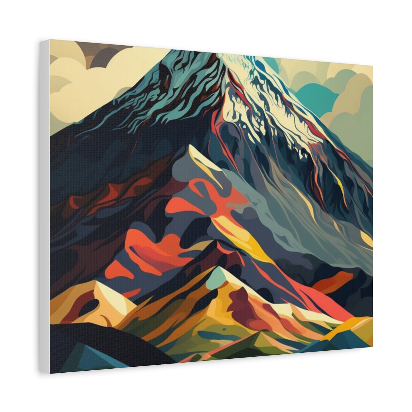 Abstract Mountain Landscape Matte Canvas Print — Stretched Wall Art