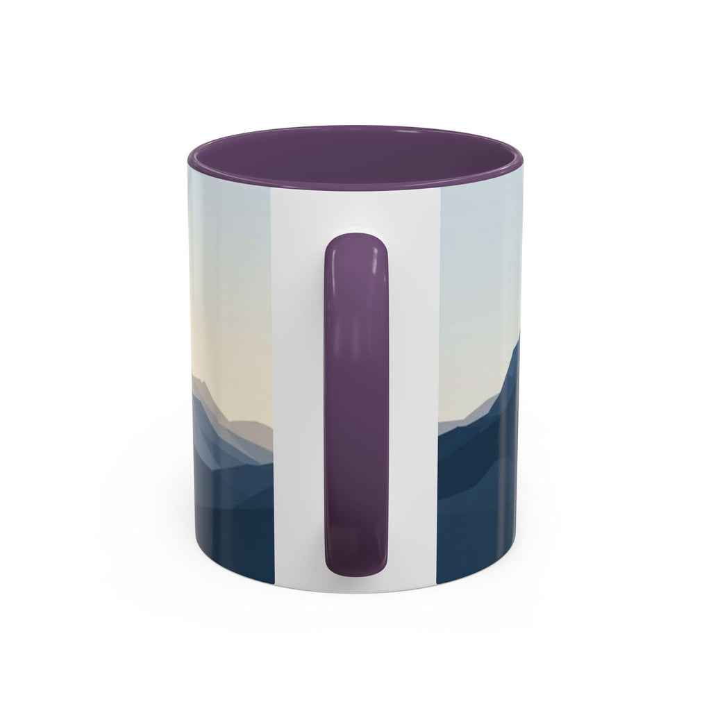 Mountain Landscape Accent Coffee Mug — Taza con diseño de paisaje de montaña (11/15 oz)
