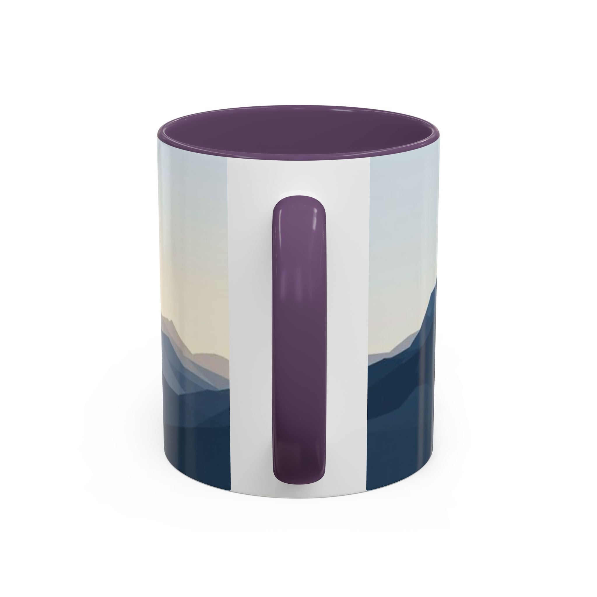 Mountain Landscape Accent Coffee Mug — Taza con diseño de paisaje de montaña (11/15 oz)