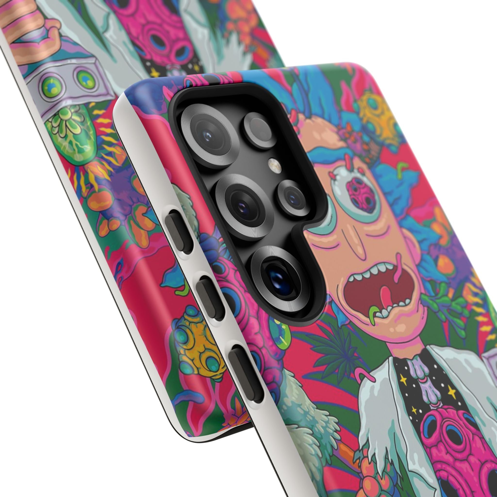 Rick and Morty Psychedelic iPhone Tough Case – Colorful Cartoon Science Design
