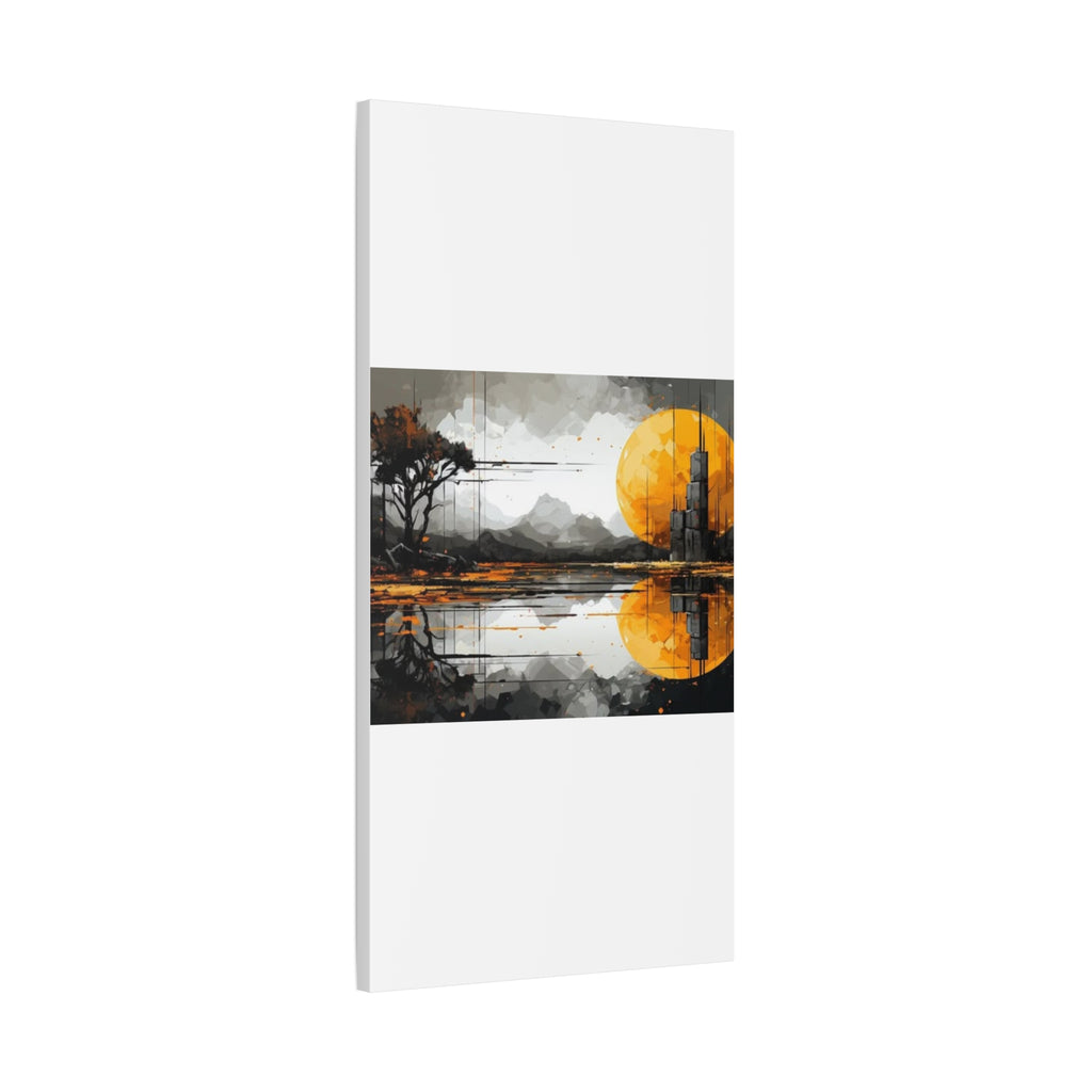 Autumn Lake Moon Matte Canvas Print — Stretched 1.25"