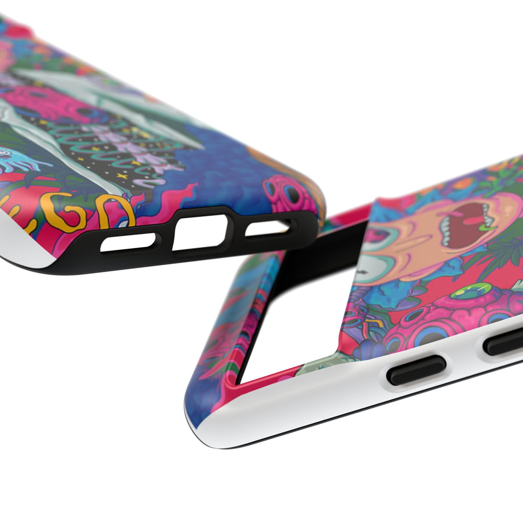 Rick and Morty Psychedelic iPhone Tough Case – Colorful Cartoon Science Design