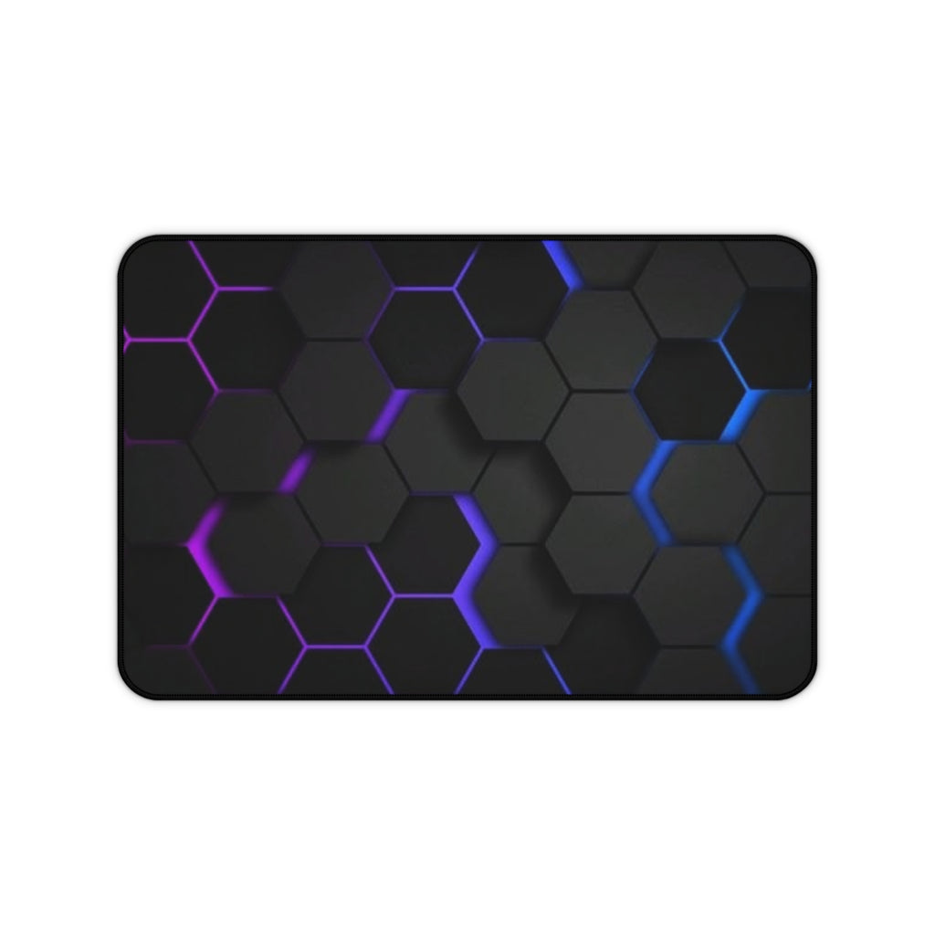 Hexagon Glow Desk Mat — RGB Black Gaming Deskpad