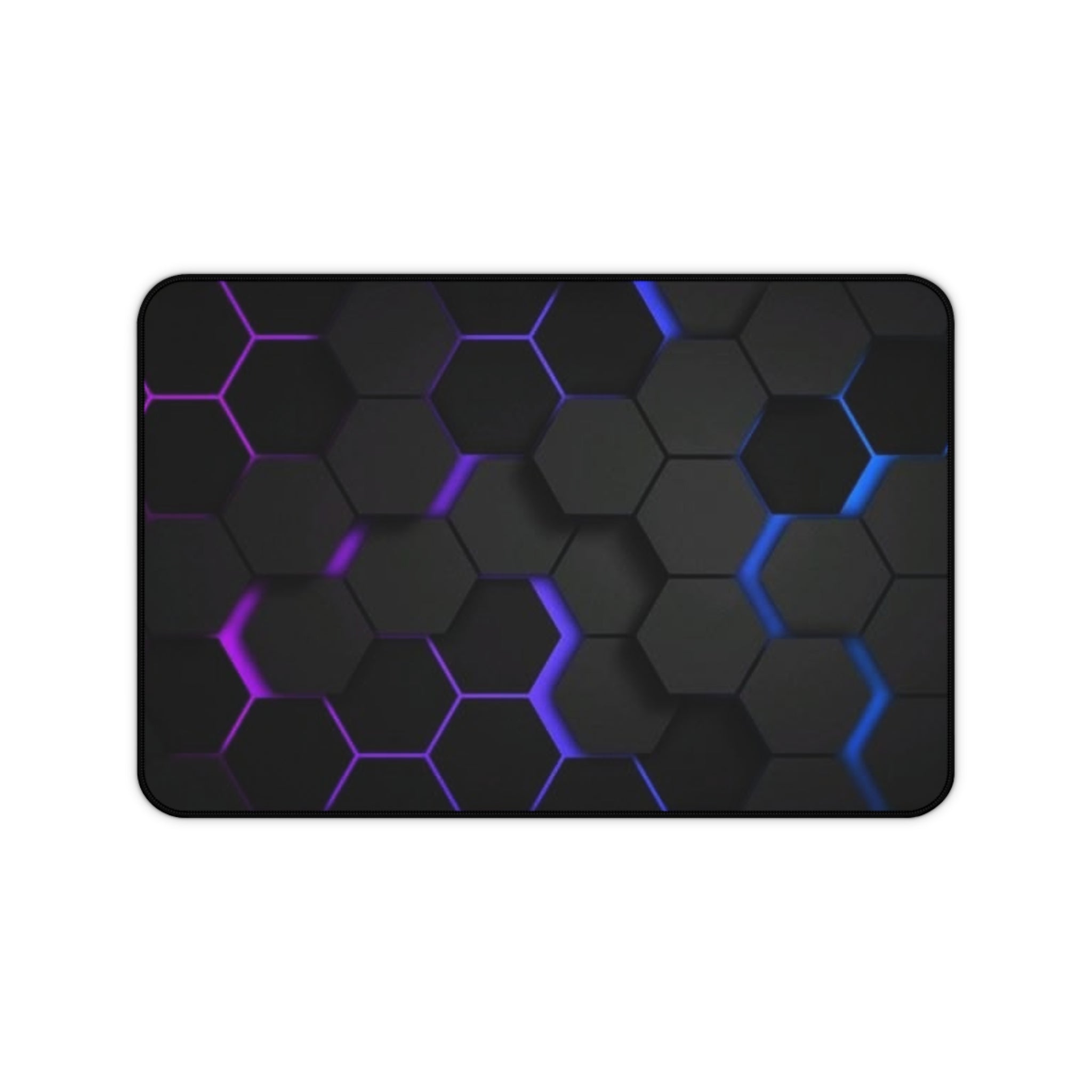 Hexagon Glow Desk Mat — RGB Black Gaming Deskpad